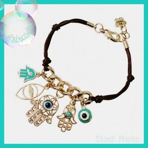 Boho Faux Leather Friendship Charm Bracelet